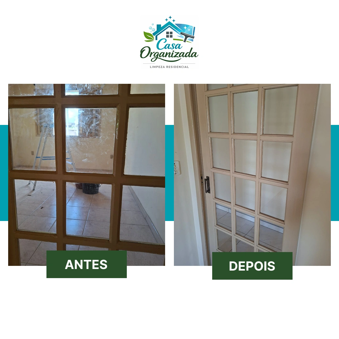 Antes e depois de limpeza residencial em Criciúma